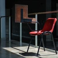 Empty desk chair