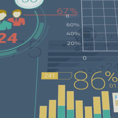 A background graphic showing various graphs and presentations of data.