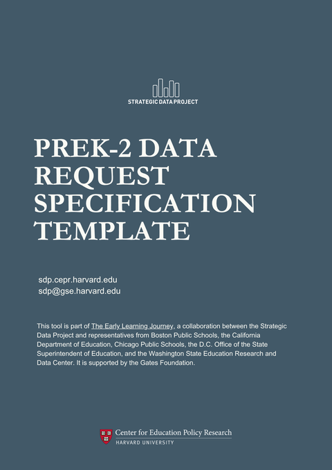 PreK-2 Data Request Specification Template